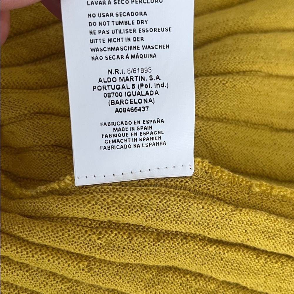 Aldo Martins Mustard Ribbed Wool Peplum Sweater - Picture 14 of 14